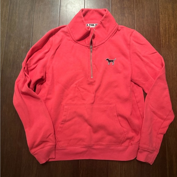 Victoria's Secret Other - Victoria's Secret Pink Half Zip Up Hoodless Sweatshirt